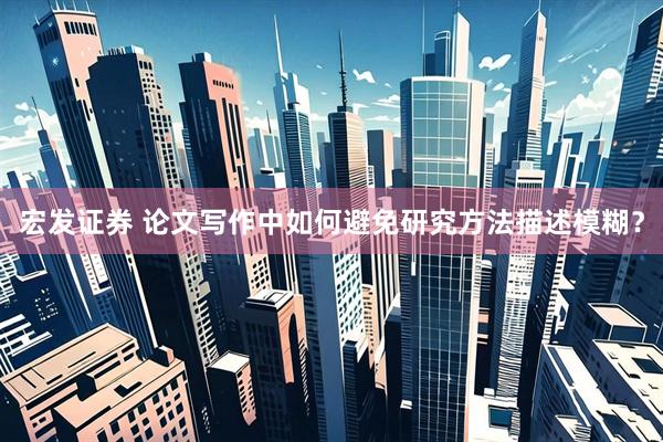 宏发证券 论文写作中如何避免研究方法描述模糊?