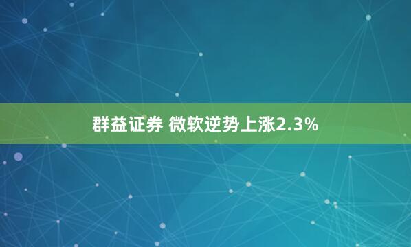 群益证券 微软逆势上涨2.3%